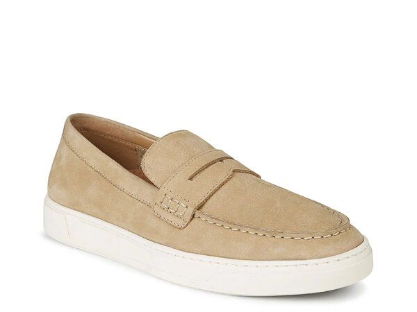 バイオニック メンズ シューズ スリッポン・ローファー Vionic Thompson Penny Loafer Mens Sand Nubuck Leather サンド