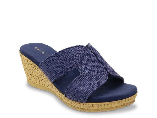 ダイビッドテイト レディース シューズ サンダル David Tate Vikki Wedge Sandal Navy ネイビー