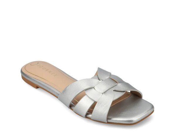 ジャーニー レディース シューズ サンダル Journee Arrina Slide Sandal Womens Silver Metallic シルバー