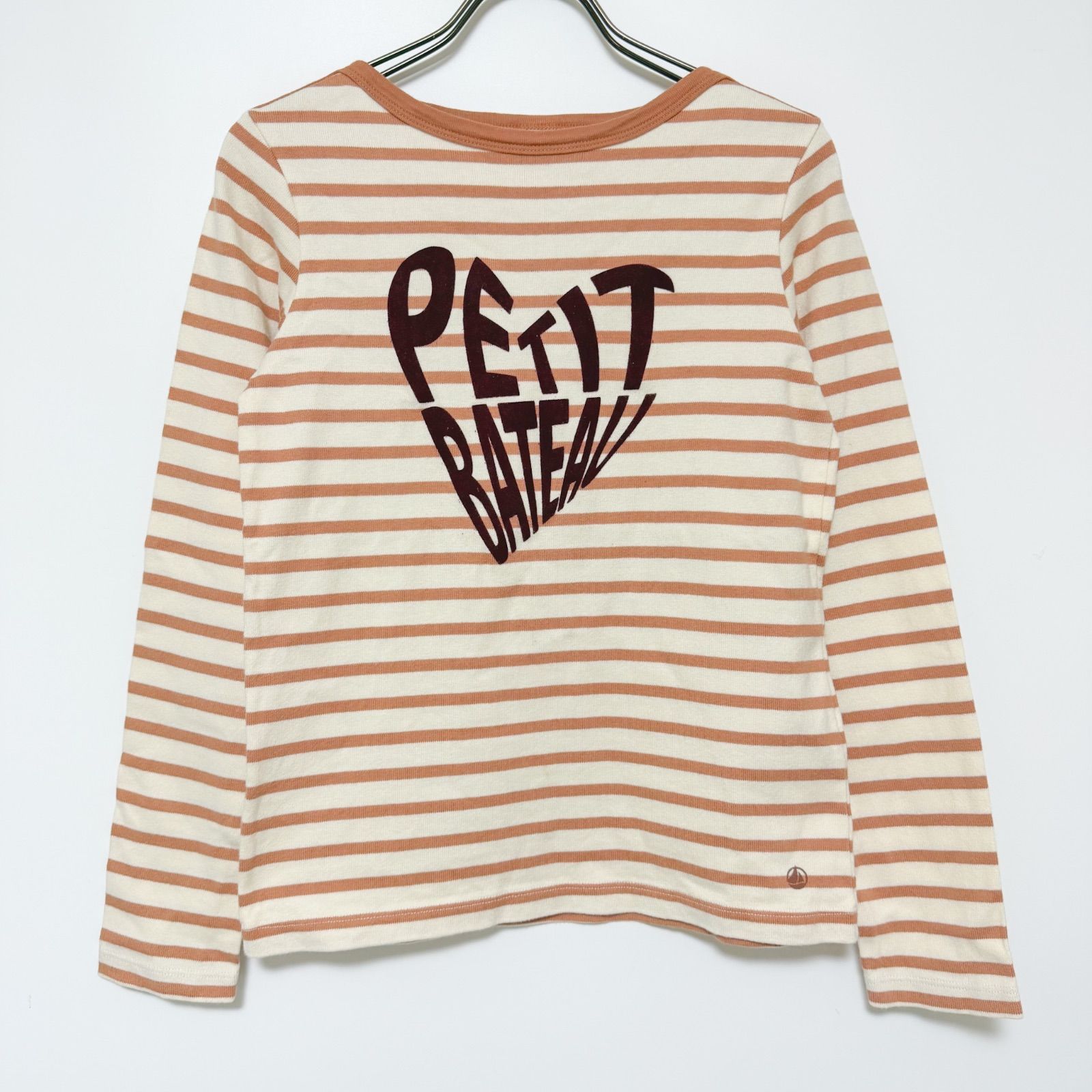 Petit Bateau プチバトー ボーダー 長袖カットソー ロンT ロゴ 12ans 