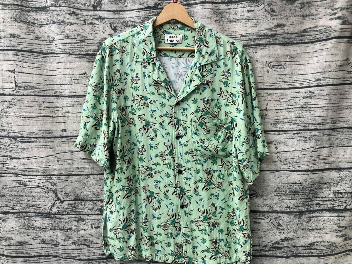 ACNE STUDIOS アクネ アロハシャツ グリーン 20ss 花柄 XLｻｲｽﾞ