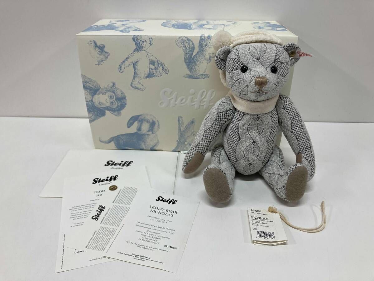 【超人気品】Steiff シュタイフ社 TEDDY BEAR NICHOLAS ニコラステディベア 034268 世界限定1,500体 シリアルNo.00065 インテリア 超希少品