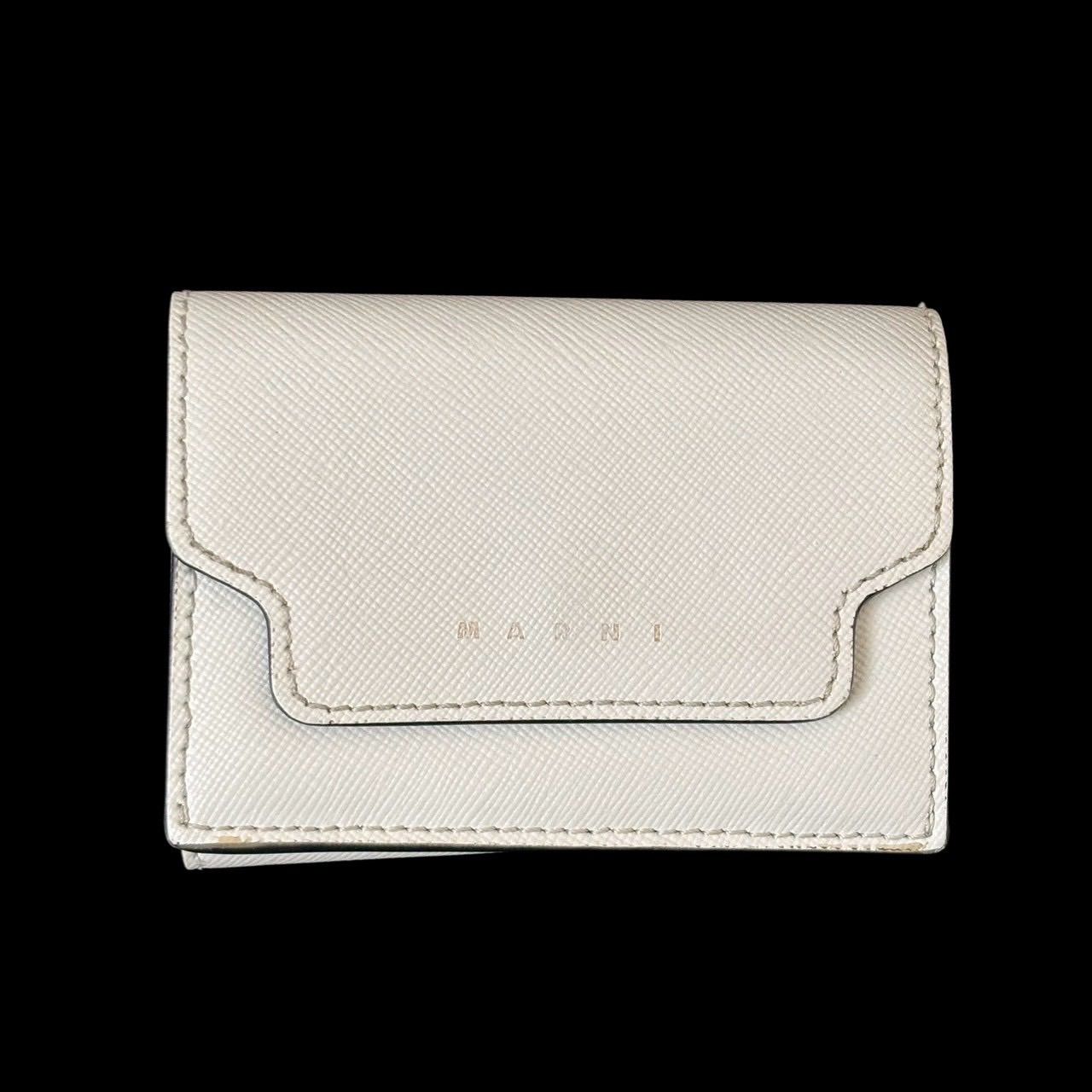 MARNI マルニ 財布 三つ折り財布 折り財布 コンパクトウォレット ミニ財布 ロゴ レザー ライトグレー