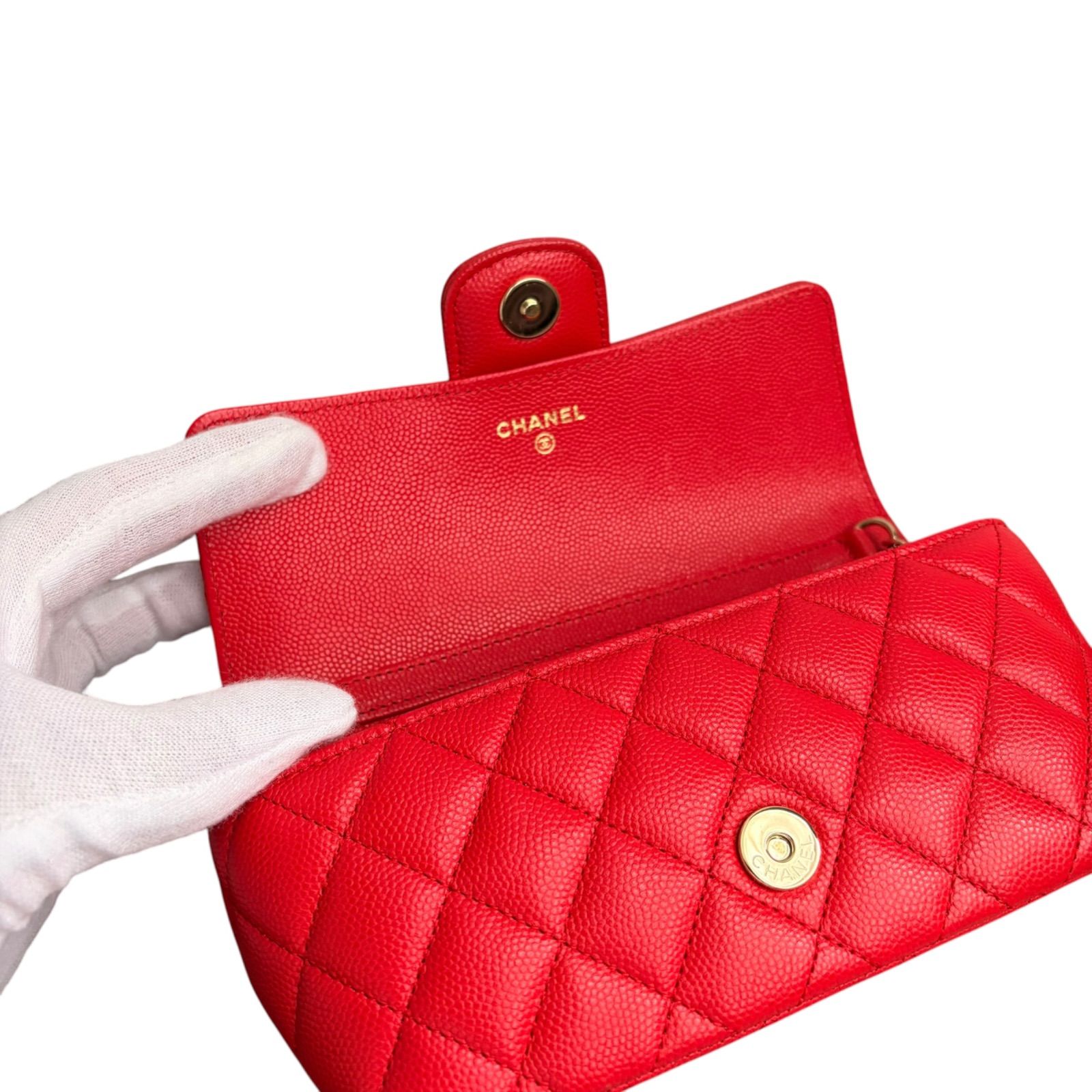 CHANEL シャネル キャビアスキン チェーンショルダー マトラッセ