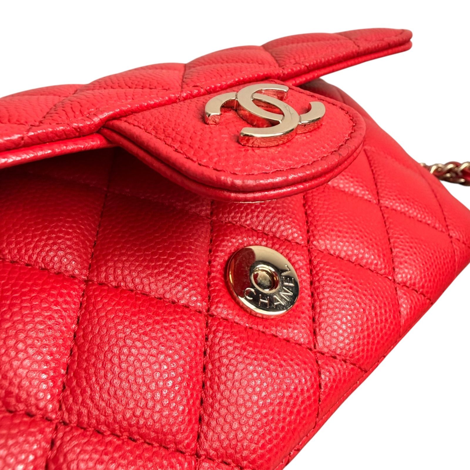 CHANEL シャネル キャビアスキン チェーンショルダー マトラッセ