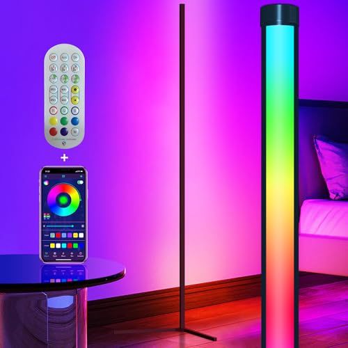 間接照明 フロアランプ RGBフロアライト LEDフロアスタンド 変色 ゲーミング アプリ/リモコン制御 タイマー機能 明るさ調整 スピード調整 調光可能 撮影用 雰囲気 コーナー フロアスタンド・ランプ 寝室/リビング/遊戯室など適応 アル e8f7975c
