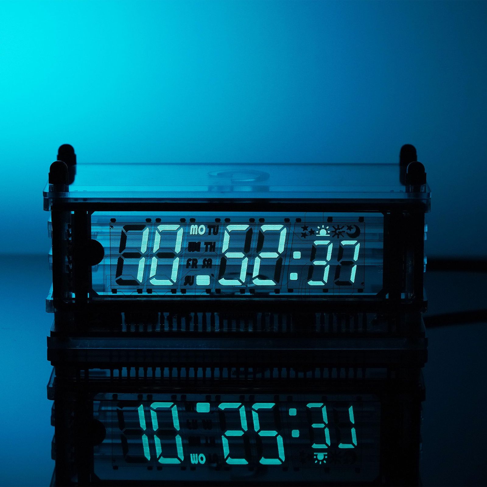 LGL Studio VFD Clock | ニキシー管 vfd管 時計 | 真空蛍光表示電子シンプルデスクトップ時計、NTP自動同期対応、12/24時間制、技術愛好者に最適、VCK-0658-A 黒いベースバージョン 国内発送 fb4e12ca
