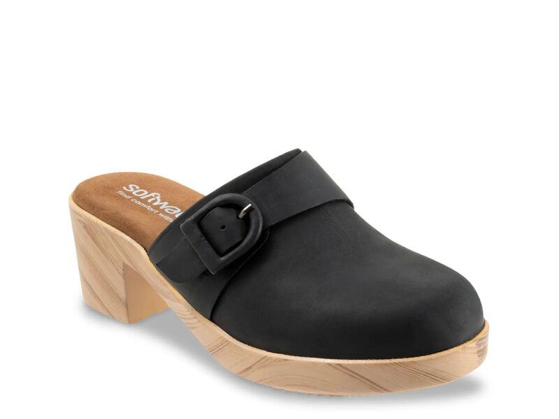 ソフトウォーク レディース シューズ サンダル Softwalk Ferrara Clog BlackGrey ブラック