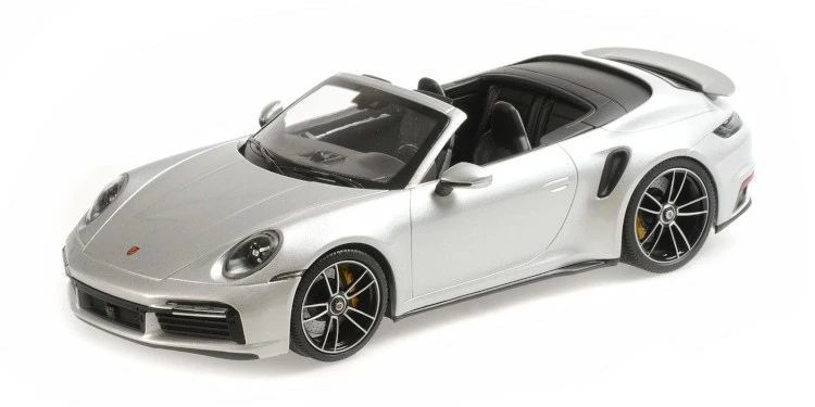 ミニチャンプス　ポルシェ 911 Turbo S 1/18 ミニカー シルバー ミニチャンプス 1/18 ポルシェ 911 992 ターボ S カブリオレ 2020