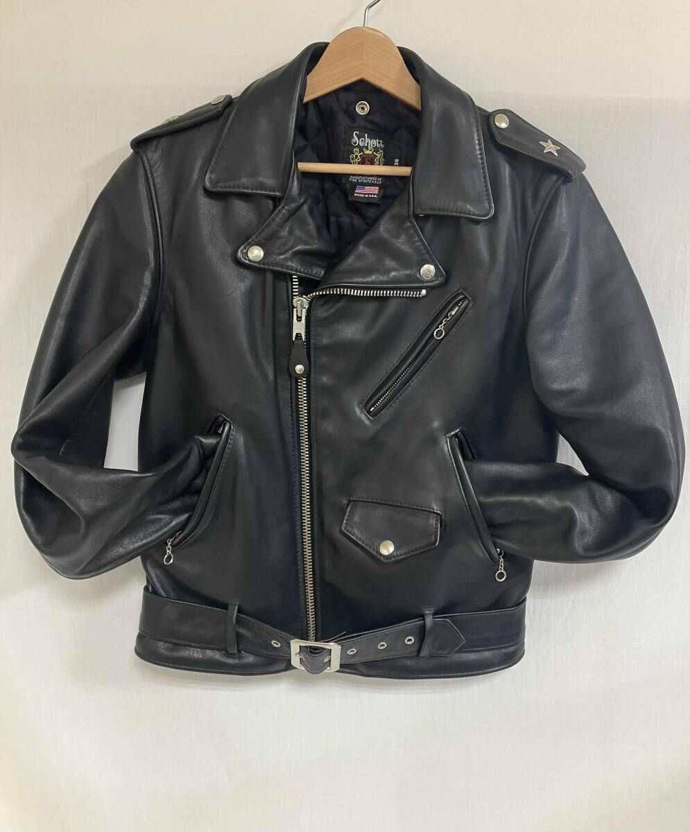 SCHOTT ダブルライダースジャケット サイズ36 613US ONESTAR 7007 牛革 レザー ショットワンスター