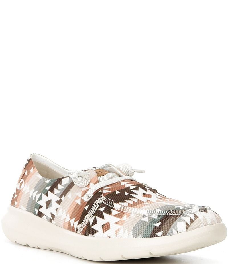 アリアト レディース ボトムス カジュアルパンツ プリント スニーカー Ariat Hilo Southwest Print Apron Toe Slip On Sneakers Natural So