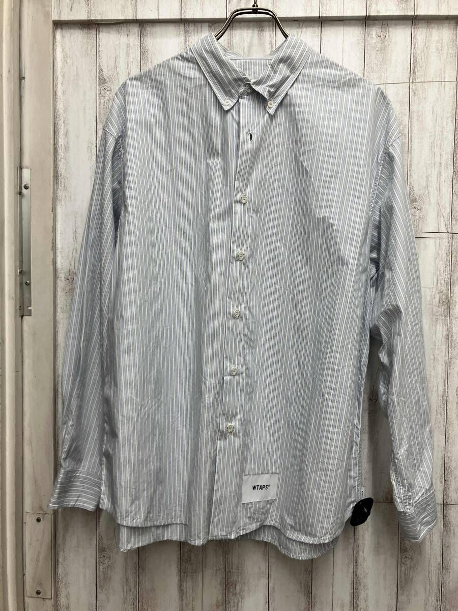 WTAPS/長袖シャツ/252wvdt-shm01 ストライプ ブルー
