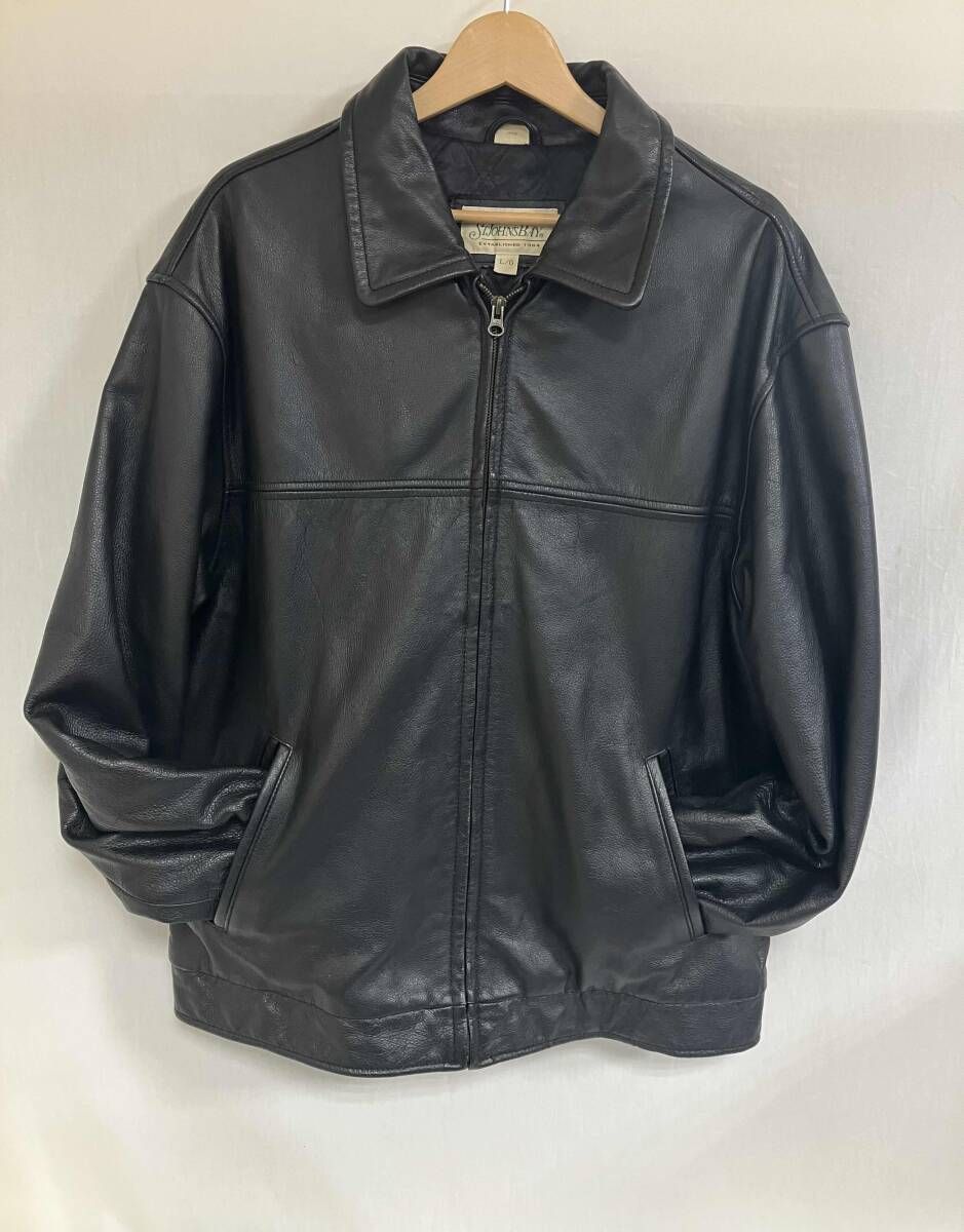ST JOHN’S BAY レザージャケット サイズL 90s トラッカージャケット セントジョンズベイ　BLK