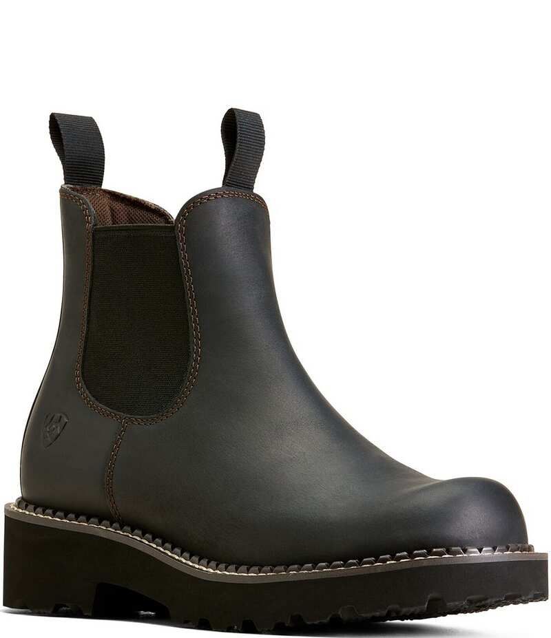 アリアト レディース シューズ ブーツ・レインブーツ レザー Ariat Fatbaby Twin Gore Leather Booties Black ブラック