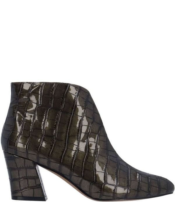 ジェイレニー レディース シューズ ブーツ・レインブーツ J Renee Tatum Croco Embossed Patent Dress Booties Charcoal チャコール