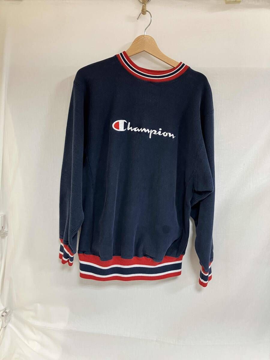 Champion REVERSE WEAVE スウェット 90s ロゴ ネイビー