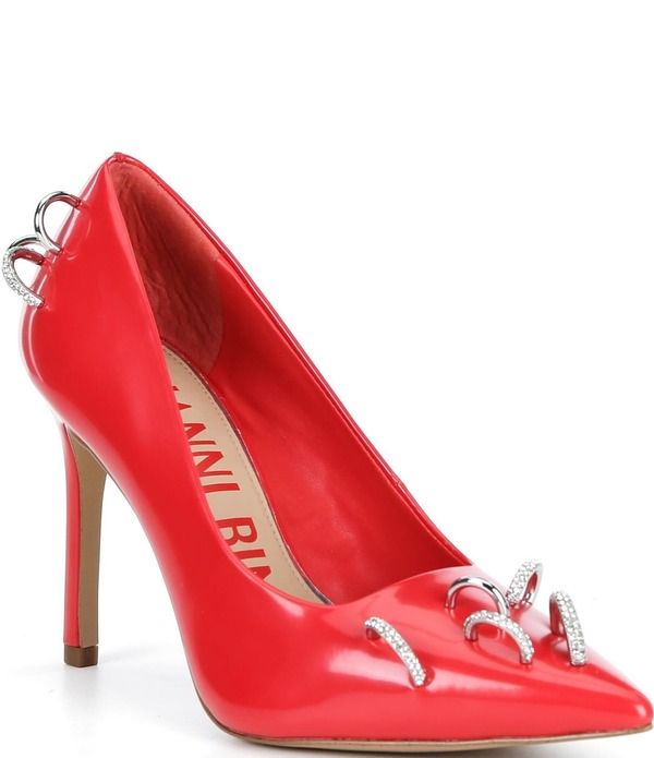 ジャンビニ レディース シューズ ヒール Gianni Bini Shilo Pierced Patent Pointed Toe Pumps Eclipse Red レッド
