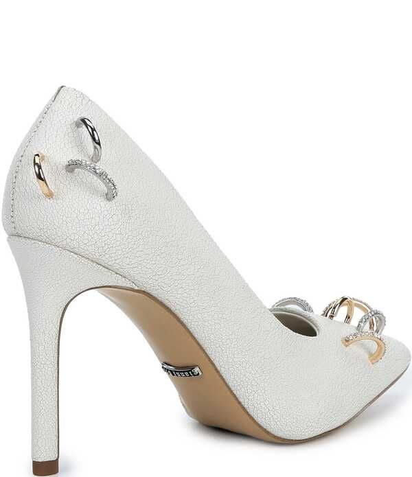 ジャンビニ レディース シューズ ヒール レザー Gianni Bini Shilo Pierced Leather Pointed Toe Pumps Off White オフホワイト