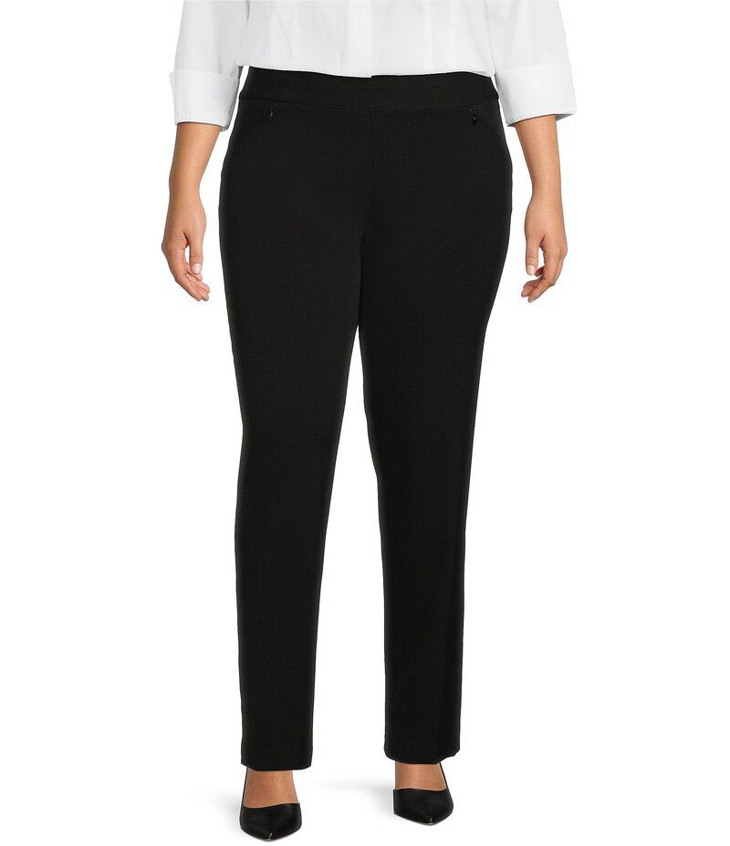 インベストメンツ レディース ボトムス カジュアルパンツ ストレート プラスサイズ パンツ Investments Plus Size the PARK AVE fit PullOn Straight