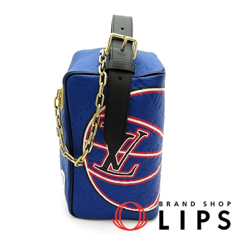 ルイ・ヴィトン LV×NBA クローク ドップキット M21106 トリヨンレザー レディース ハンドバッグ ブルー 美品 【中