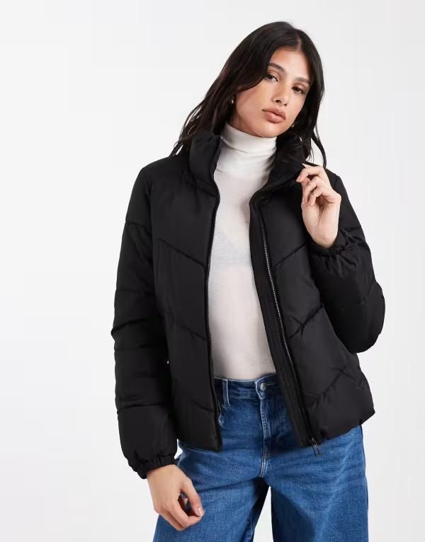 ベロモーダ レディース アウター ジャケット・ブルゾン ジャケット Vero Moda Tall puffer jacket Black ブラック