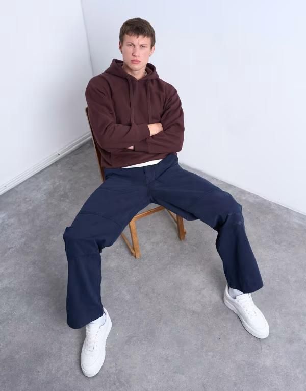 トップマン メンズ アウター パーカー・スウェット パーカー Topman boxy fit hoodie BROWN ブラウン