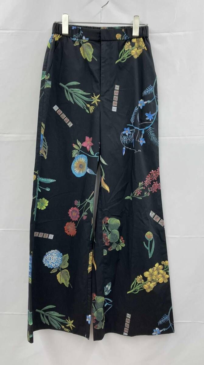 CABaN キャバン ロングパンツ 39-04-24-04001 コットンブロードパレルモフラワープリントワイドパンツ 22AW XS ブラック 通年