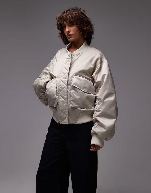 アンドアザーストーリーズ レディース アウター ジャケット・ブルゾン リラックスフィット Other Stories relaxed fit bomber jacket neutral BEIGE N