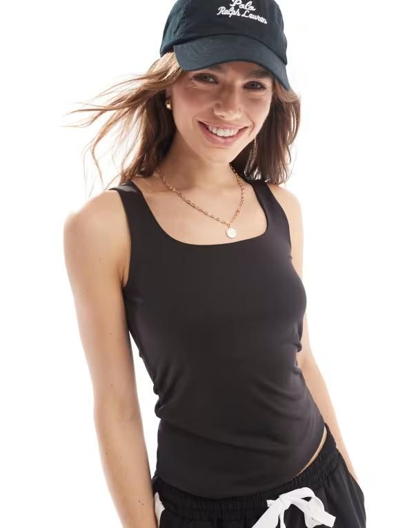 ピーシーズ レディース トップス ベスト Pieceseamlesslinky reversible tank top Black ブラック