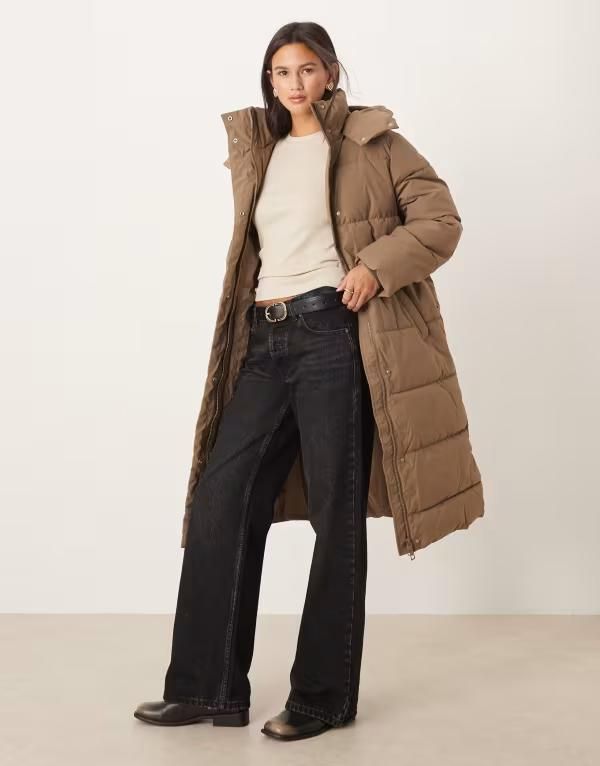 ジェイディーワイ レディース アウター コート JDY lonling padded coat Shitake ブラウン