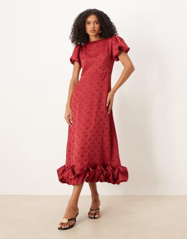 シスタージュン レディース トップス ワンピース マキシワンピース マキシ Sister Jane puff sleeve bubble hem maxi dress in orchid Orchid