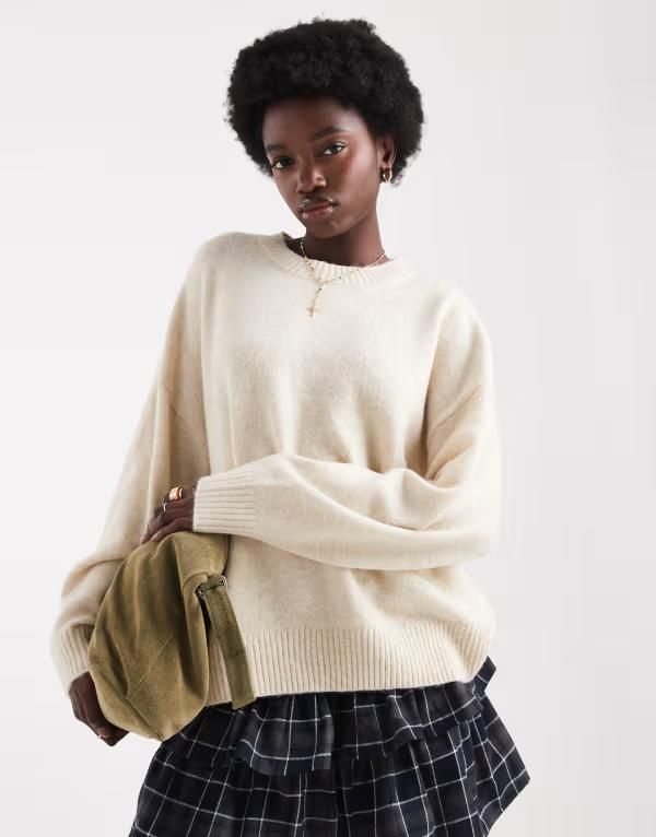 オンリー レディース アウター ニット・セーター セーター ONLY oversized slouchy sweater BEIGE ベージュ