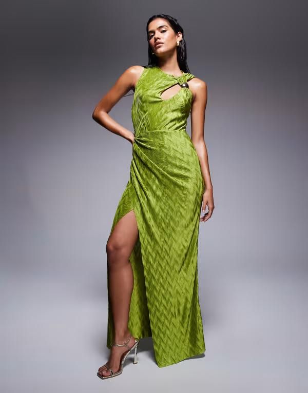 エイソス レディース トップス ワンピース カットアウト マキシワンピース ドレープ ノースリーブ マキシ ASOS DESIGN sleeveless draped and cut out maxi