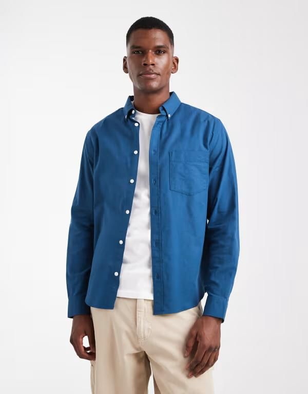 エイソス メンズ トップス シャツ オックスフォード ASOS DESIGN oxford regular shirt in teal TEAL ティール