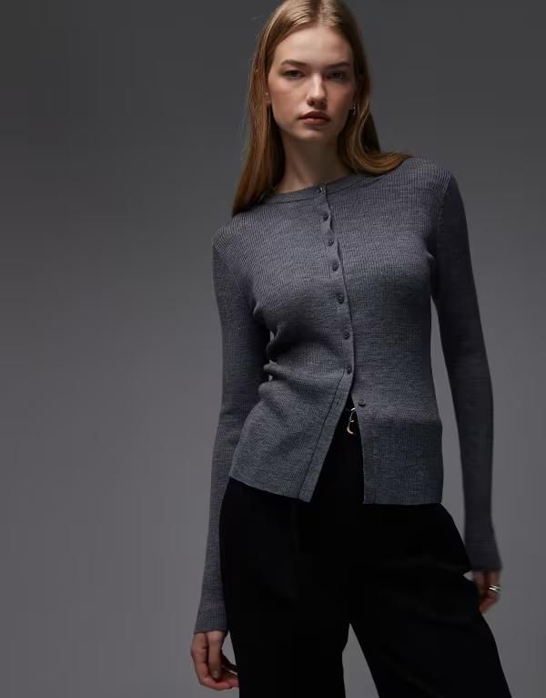 アンドアザーストーリーズ レディース アウター カーディガン ニット Other Stories knit cardigan in dark GRAY グレー 29,054円