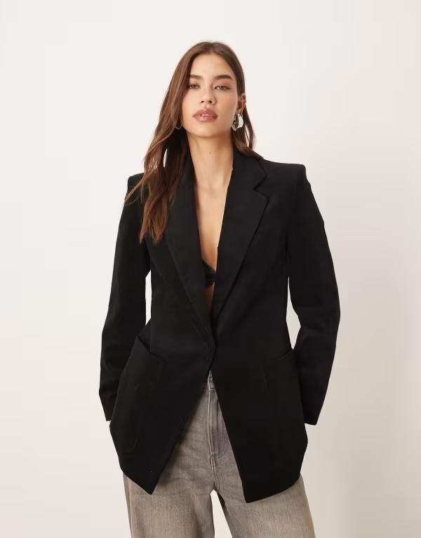 マンゴ レディース アウター ジャケット・ブルゾン ブレザー Mango tailored blazer Black ブラック