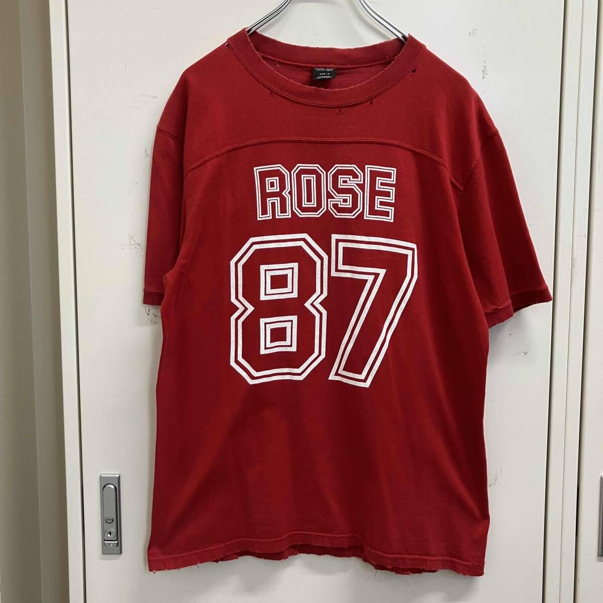 06ss archive NUMBER(N)INE ガンズ期 ROSEプリントカットソー サイズ3 レッド ナンバーナイン