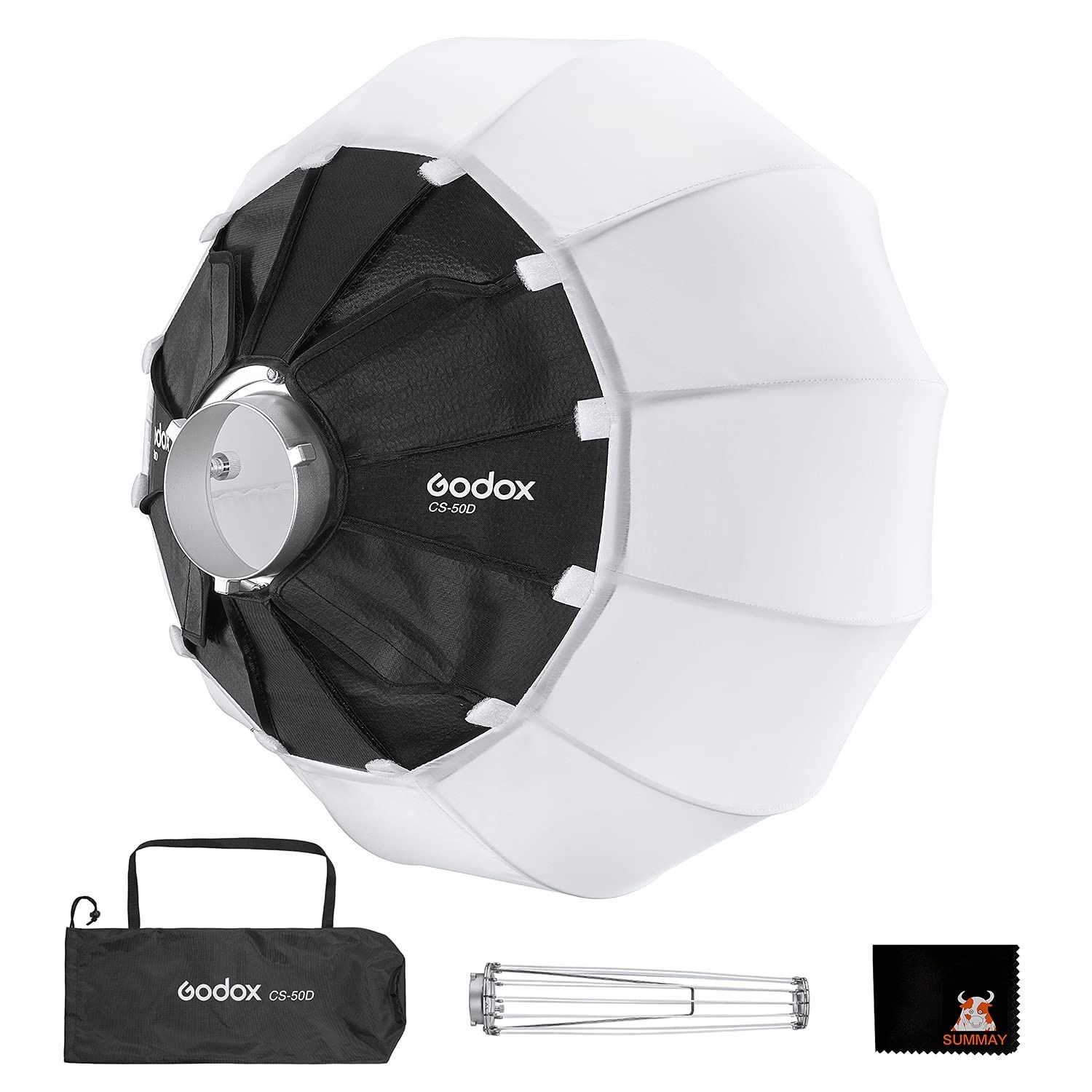 GODOX CS-50D折りたたみ式ランタンソフトボックス50cm / 20インチ全方向性ライトモディファイアボーエンスマウント、ビデオ録画、ライブストリーミング、映画製作用、Godox SL150 II、UL150、VL150ライト [並行輸入品]