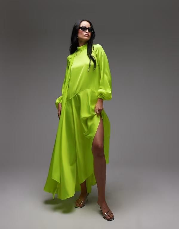 エイソス レディース トップス ワンピース マキシワンピース サテン マキシ ASOS DESIGN ASOS ARCHIVE satin maxi dress with dropped waist