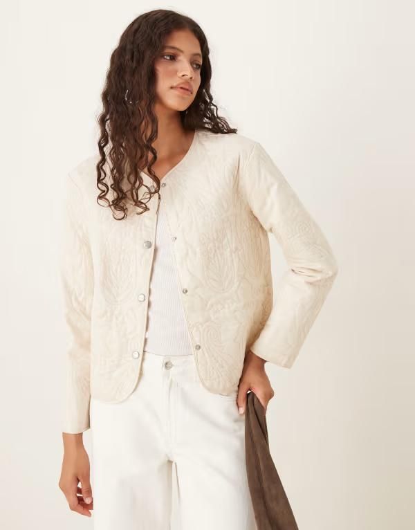ジェイディーワイ レディース アウター ジャケット・ブルゾン 刺繍 ジャケット JDY lightweight embroidered jacket BEIGE ベージュ