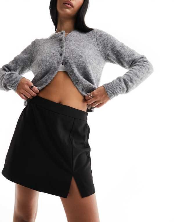 ピーシーズ レディース ボトムス スカート ハイウエスト Pieces tailored high waist skort Black ブラック