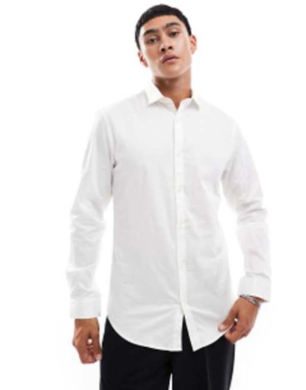 ジャック アンド ジョーンズ メンズ トップス シャツ スリムフィット Jack Jones Premium slim fit shirt White ホワイト