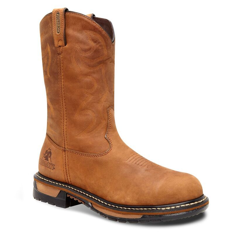 ロッキー メンズ シューズ ブーツ・レインブーツ Tシャツ Rocky Original Ride Mens 11in Waterproof Steel Toe Western Work Boots