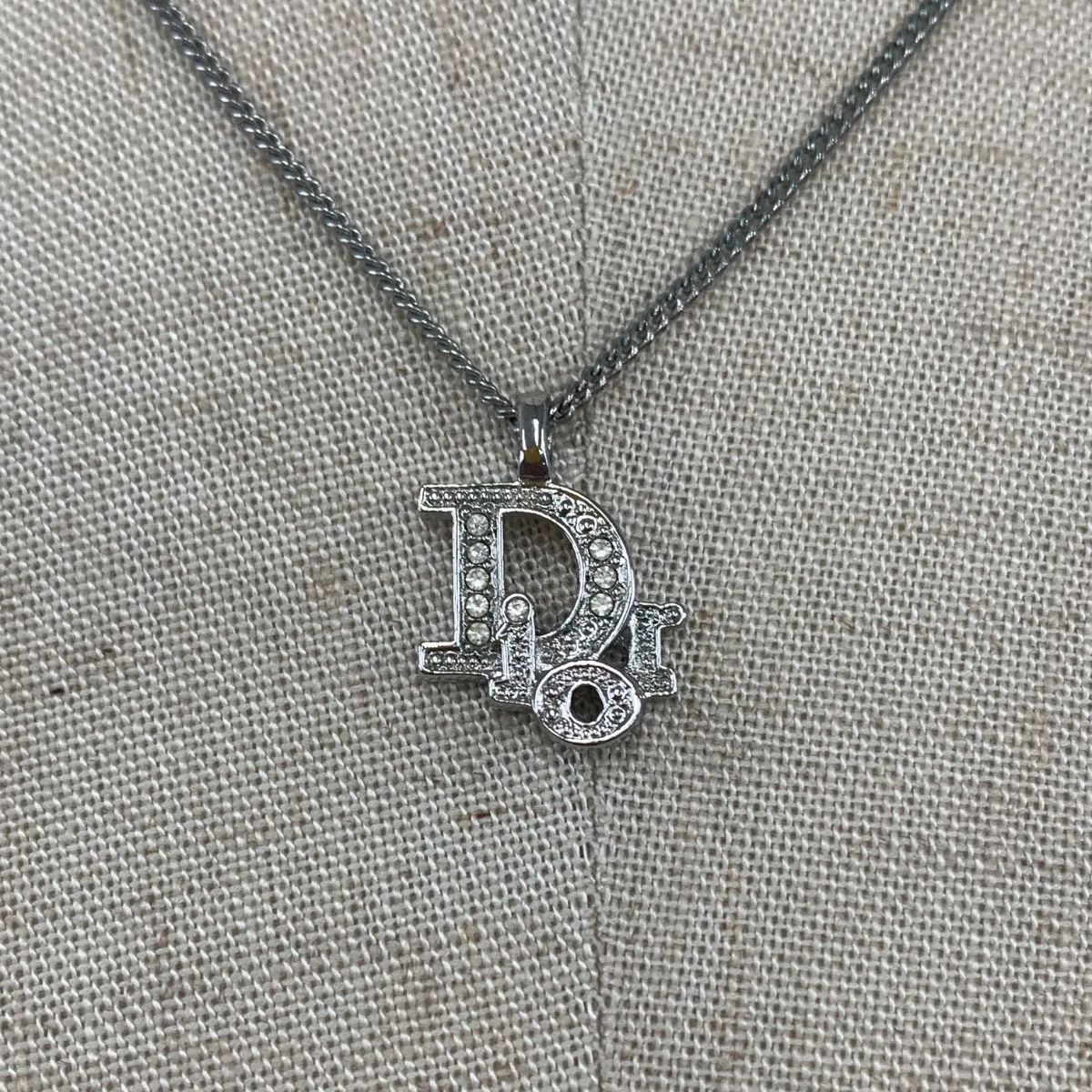 Christian Dior クリスチャンディオール ネックレス ラインストーン ロゴ アクセサリー 箱付き 平塚店 衣料品 O