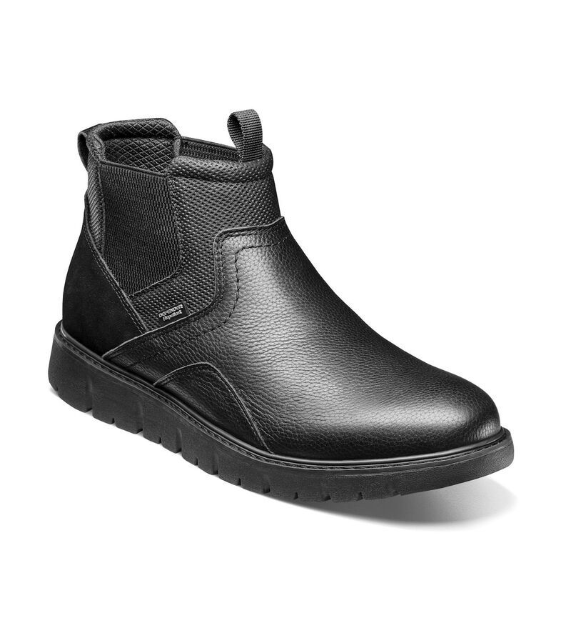 ノンブッシュ メンズ シューズ ブーツ・レインブーツ チェルシー Nunn Bush Karnak Mens Plain Toe Chelsea SlipOn Boots Black Tumbled
