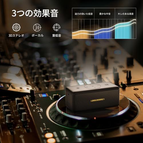 R★BOGASING M5 Bluetoothスピーカー ポータブル ワイヤレス スピーカー 360度サウンド 40W出力 大音量 重低音 DSP技術搭載 IPX7 防水 防塵 耐衝撃 アウトドア ぶるーとぅーすすぴーかー 最大30時間連続再 ac75086d