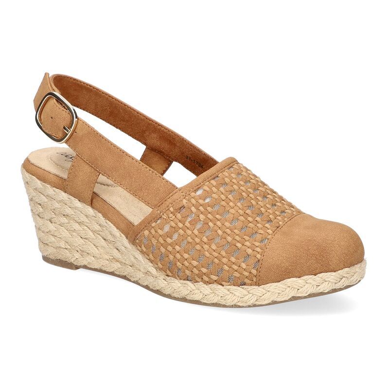 イージーストリート レディース シューズ サンダル Easy Streetaffy Womenslingback Espadrille Wedges Tan タン