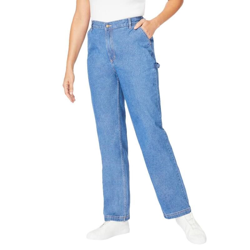 ウーマン ウィズイン レディース ボトムス デニムパンツ プラスサイズ Woman Within Womens Plusize Carpenter Denim Pant Medium Stonewas