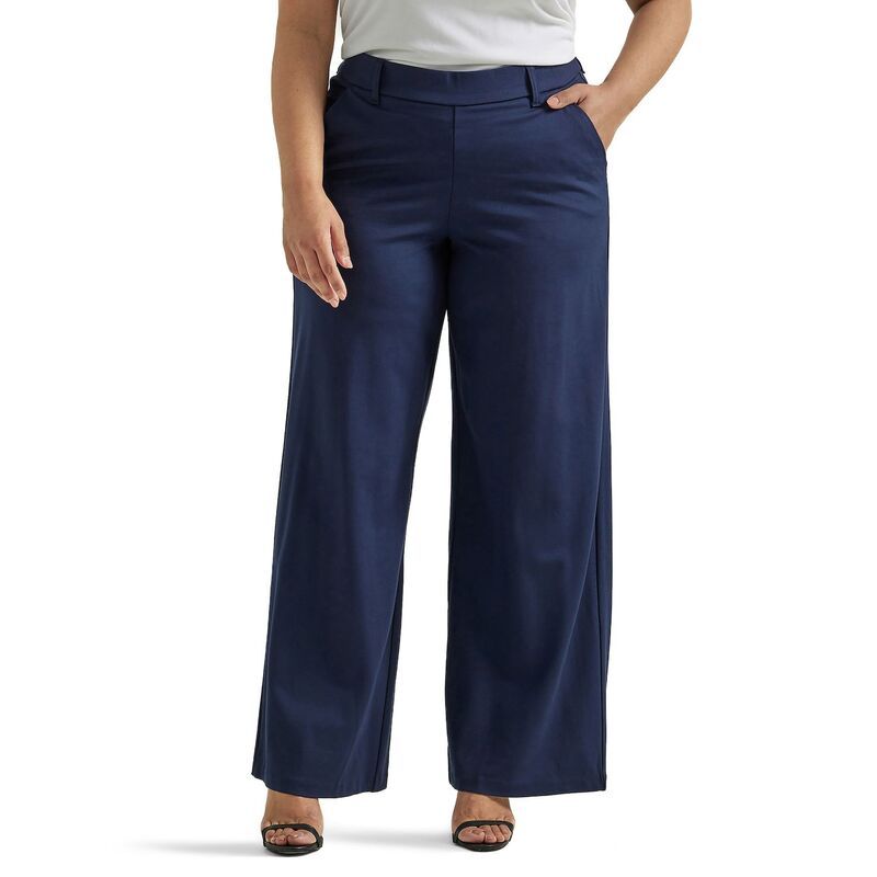 リー レディース ボトムス カジュアルパンツ ワイドレッグ プラスサイズ Plusize LeeR Ultra Lux Comfort Any Wear Wide Leg PullOn Pants E