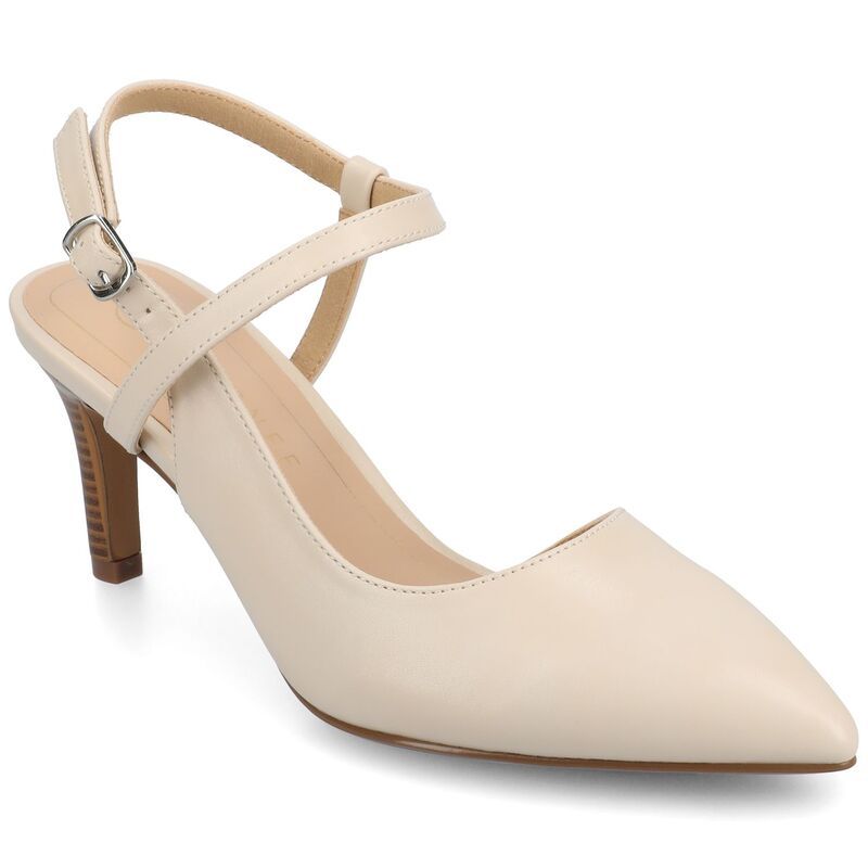 ジャーニー レディース シューズ パンプス アンクル Journee Womens Crossover Ankle Strapointed Toe Pumps Bone